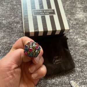 Henri Bendel Multicolor Dome Cocktail Statement Ring 6